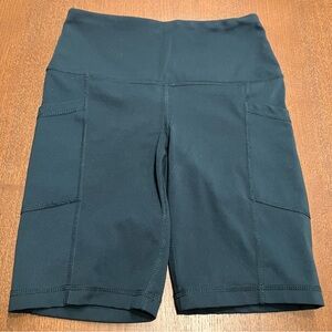 Yogalicious Lux Deep Teal Blue Green Bike Shorts